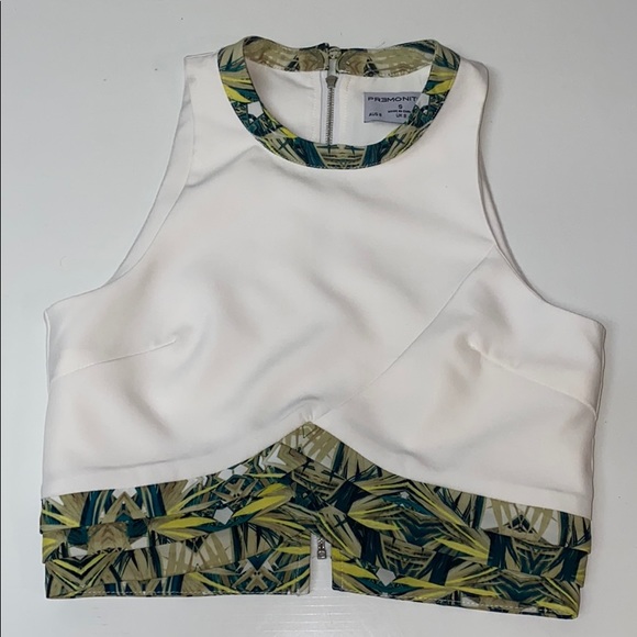Prémonition white tropical crop top🌴 - Picture 1 of 5